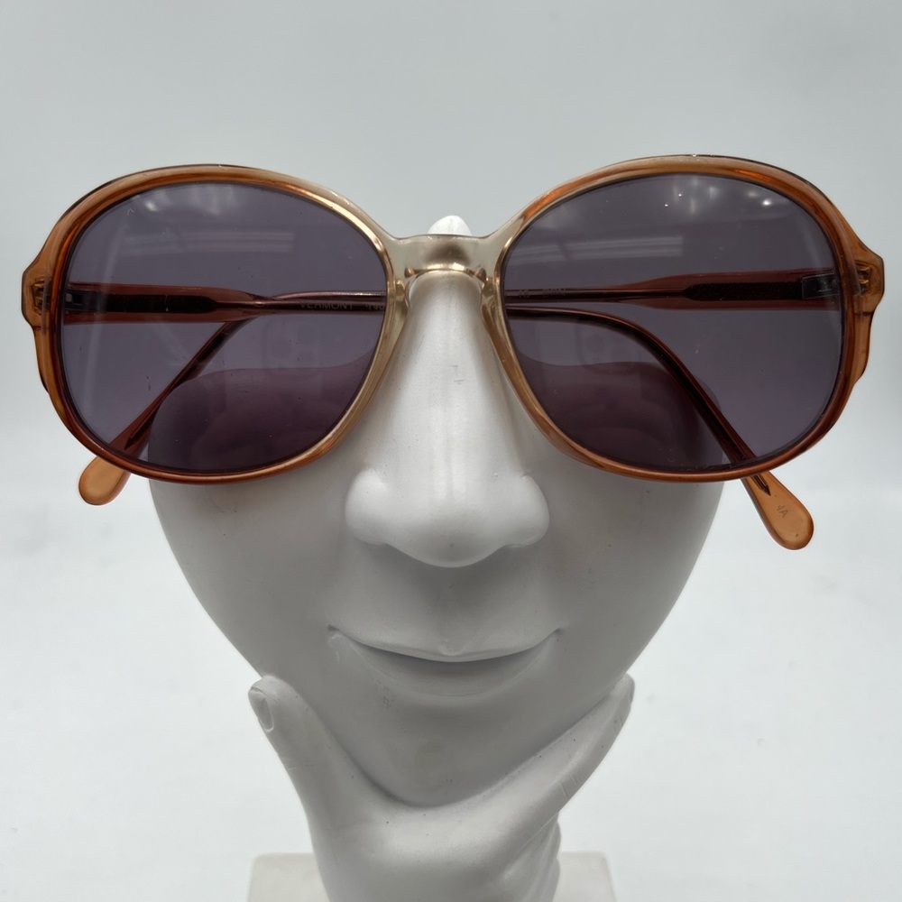Vintage Vermont Brown Translucent Oval Sunglasses Frames